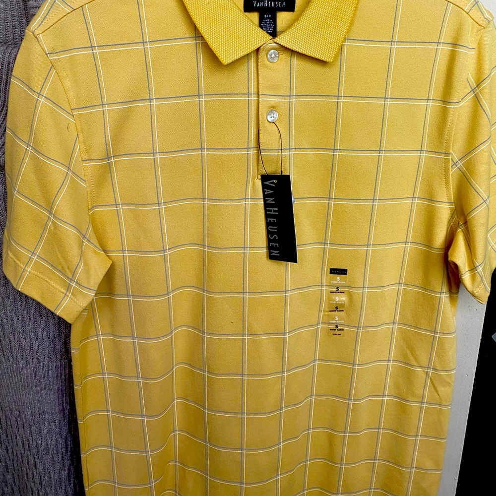 Yellow Van Heusen golf shirt